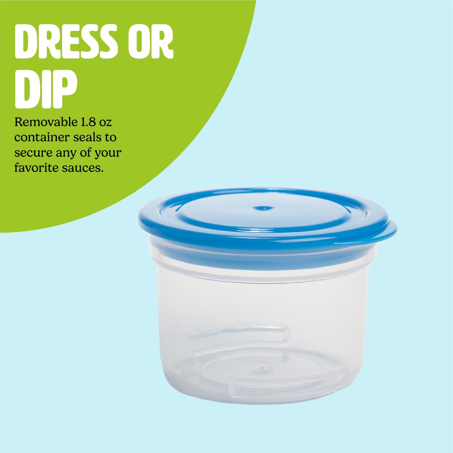 Tasty Travel Snack Cups with Spoons, On-The-Go Snacking, Divided Compartments, Great for Nuts, Cereal, Granola, Yogurt and More, Made Without BPA, 2-Pack, Aqua
