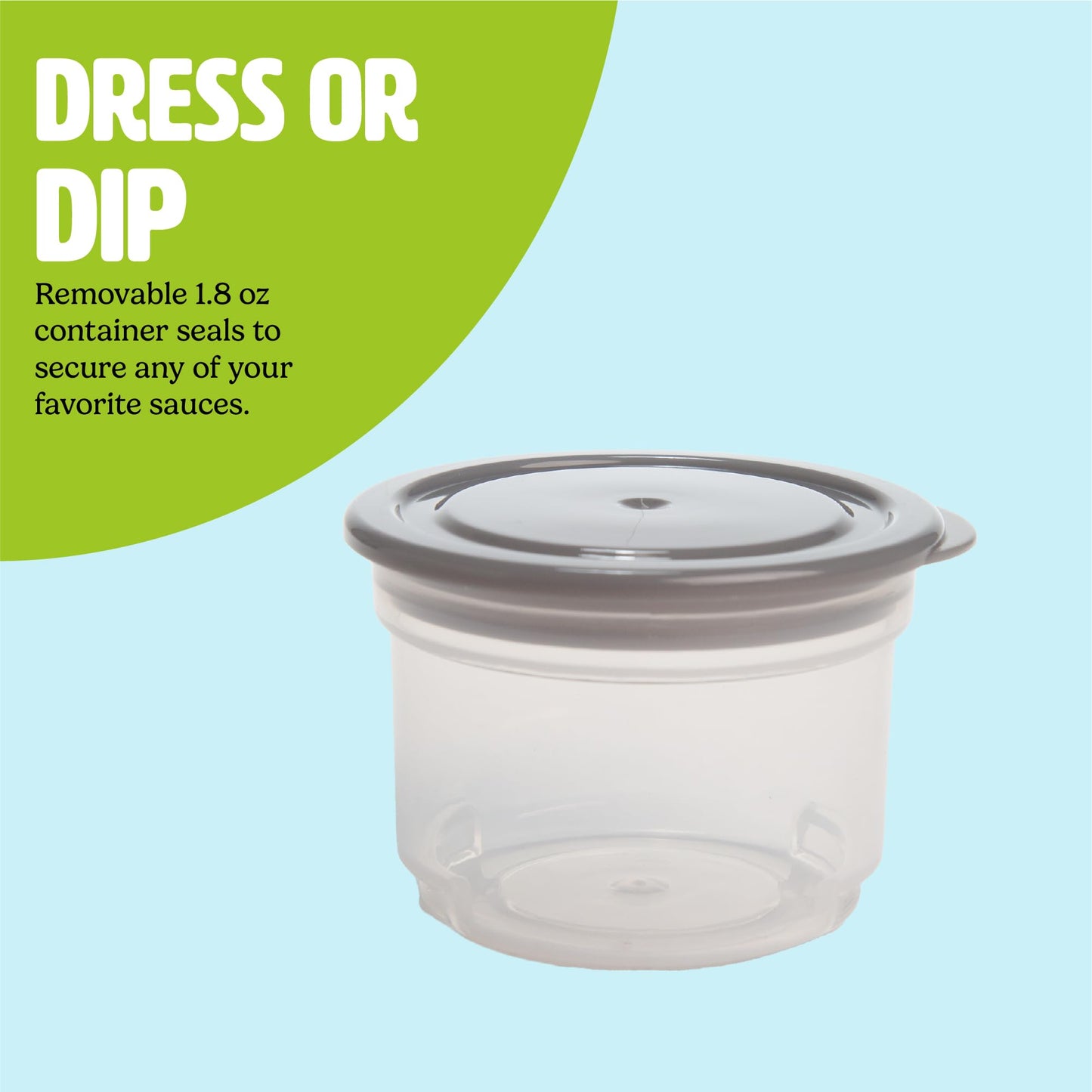 Tasty Travel Snack Cups with Spoons, On-The-Go Snacking, Divided Compartments, Great for Nuts, Cereal, Granola, Yogurt and More, Made Without BPA, 2-Pack, Aqua